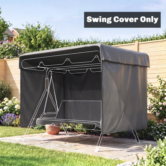 3-Seater Patio Swing Cover, Waterproof, 85" x 61" x 59", Dark Grey Patio Furniture Covers Dark Grey at Gallery Canada
