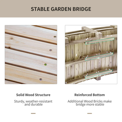 5FT Wood Garden Bridge, Outdoor Decorative Landscape, Natural Wood Garden Bridges at Gallery Canada