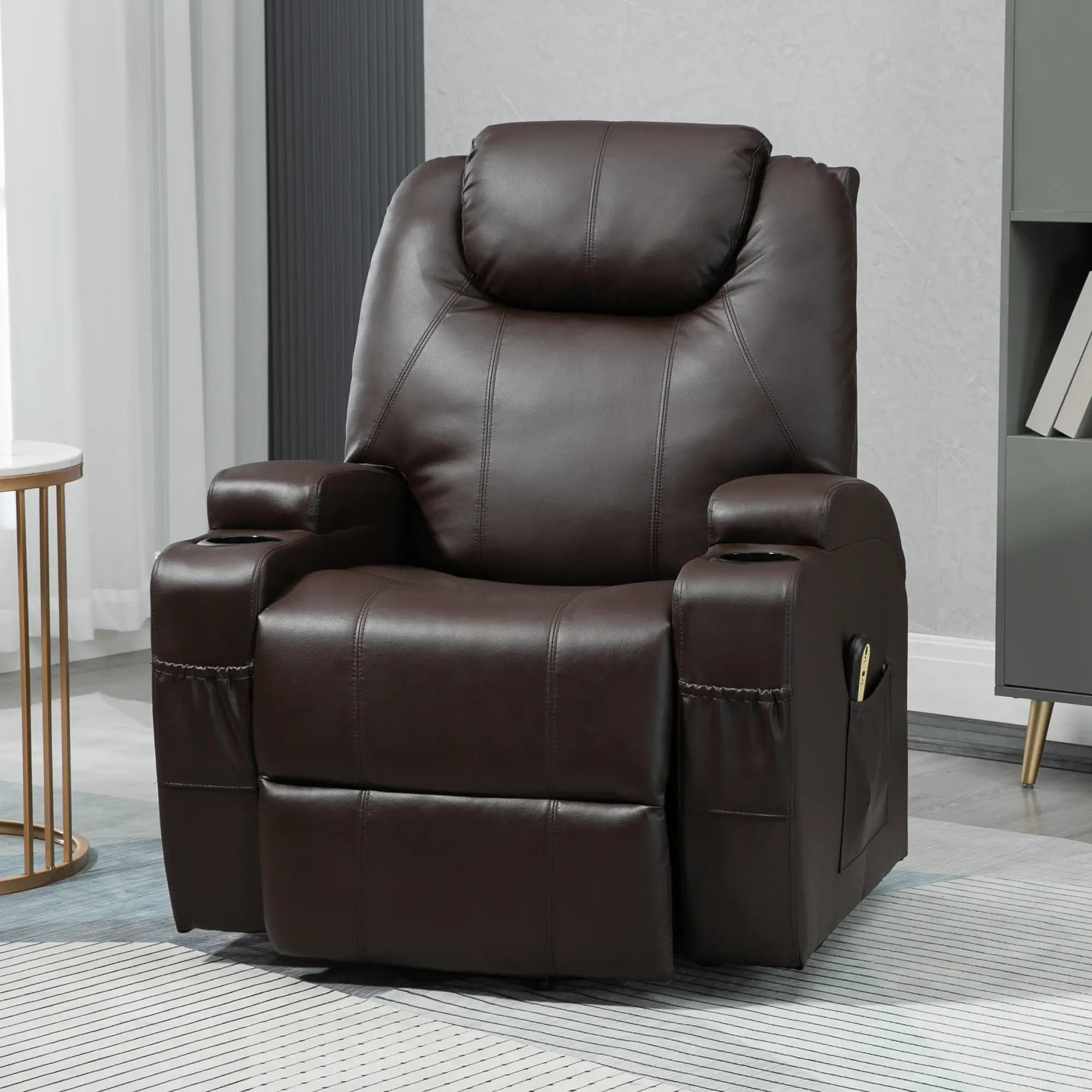 Power Lift Recliner Chair, PU Leather, Remote Control, Brown Electric Power Lift Chairs at Gallery Canada
