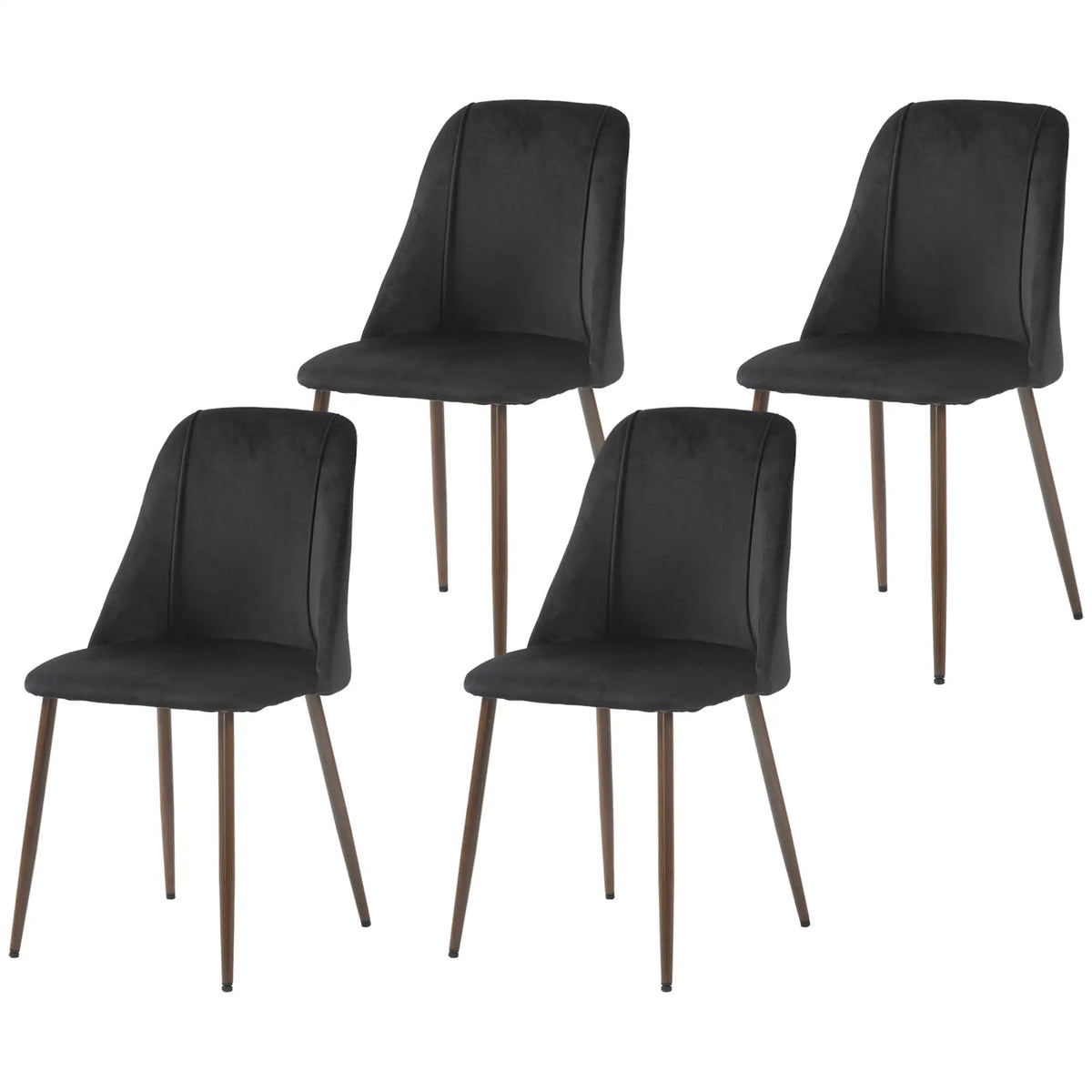 Upholstered Dining Chairs Set of 4, Velvet Accent, Black Bar Stools Black at Gallery Canada