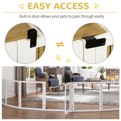Wooden Freestanding Pet Gate, 2 Support Feet, White Houses, Kennels & Pens at Gallery Canada