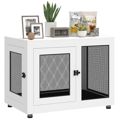 Pet Crate End Table, Water-resistant Cushion, Large Medium Dogs, White Houses, Kennels & Pens White at Gallery Canada