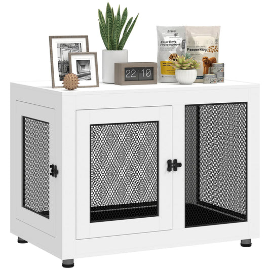 Pet Crate End Table, Water-resistant Cushion, Large Medium Dogs, White Houses, Kennels & Pens White at Gallery Canada