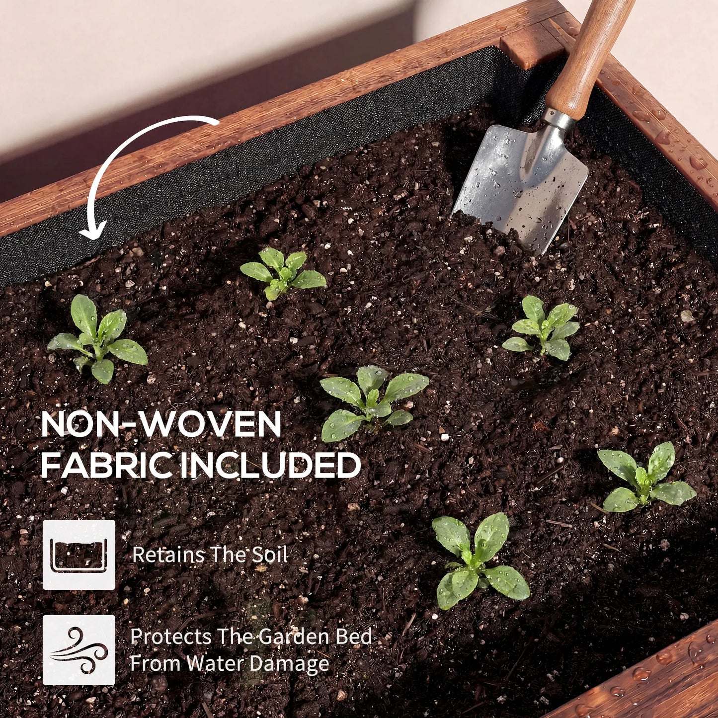 Raised Garden Bed With Wheels, Drainage Holes, Planter Box With Liner Wooden Planter Boxes at Gallery Canada