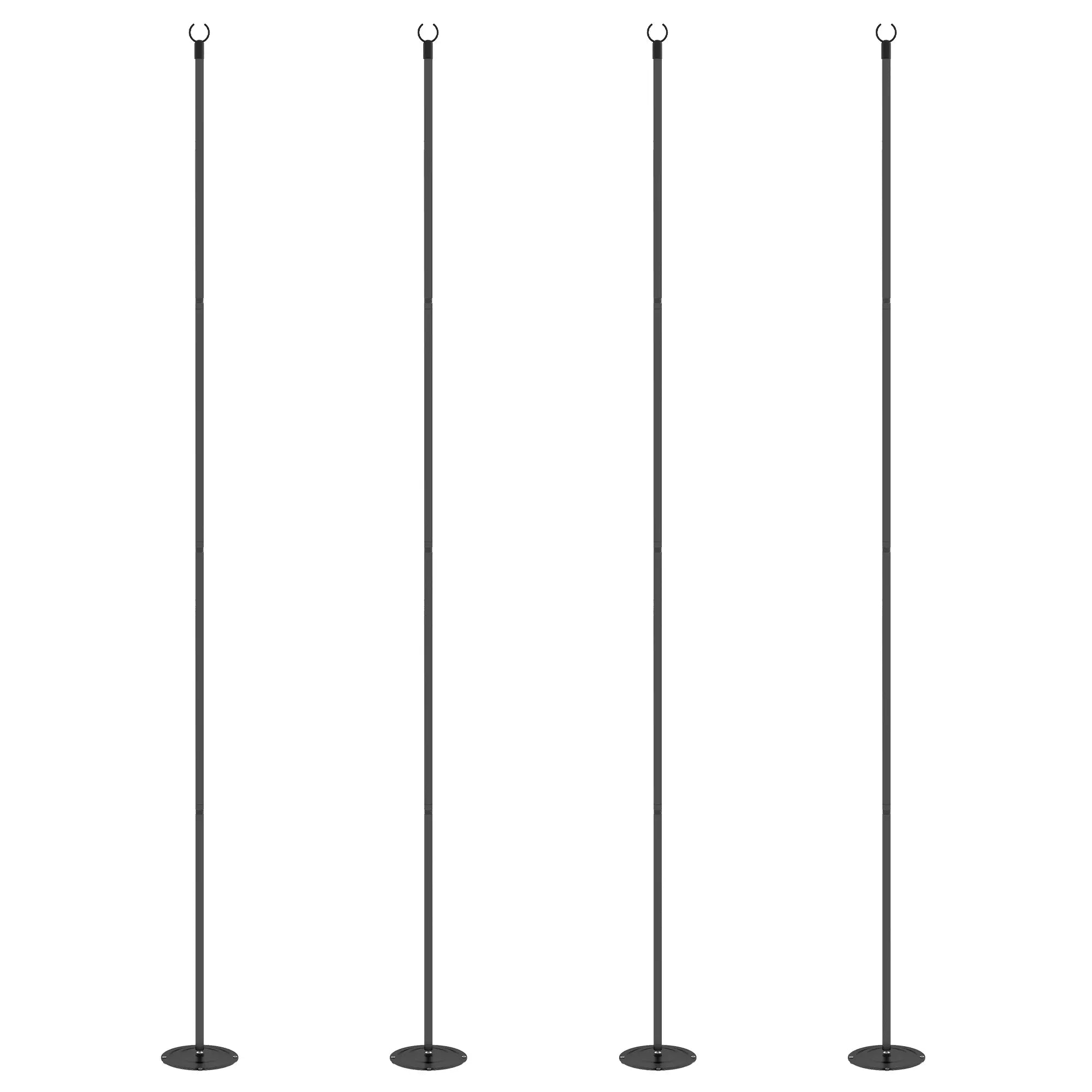 4 Pack 10' Steel String Light Poles, for Patio, Backyard, Black Lighting & Ceiling Fans Black at Gallery Canada