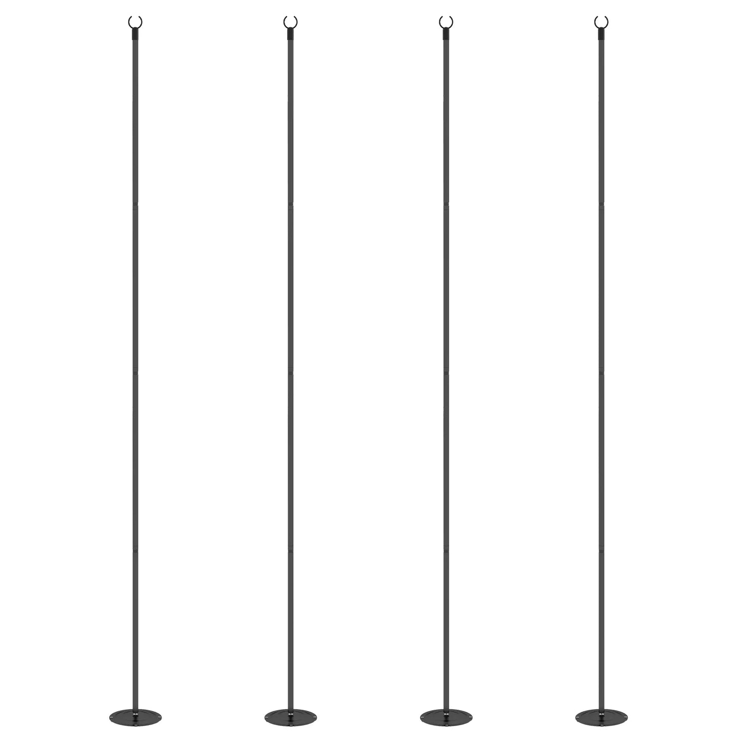 4 Pack 10' Steel String Light Poles, for Patio, Backyard, Black Lighting & Ceiling Fans Black at Gallery Canada