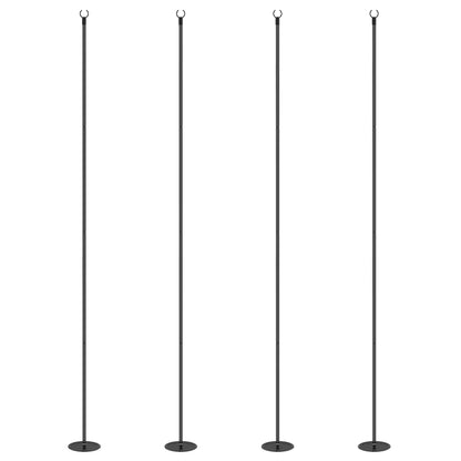 4 Pack 10' Steel String Light Poles, for Patio, Backyard, Black Lighting & Ceiling Fans Black at Gallery Canada