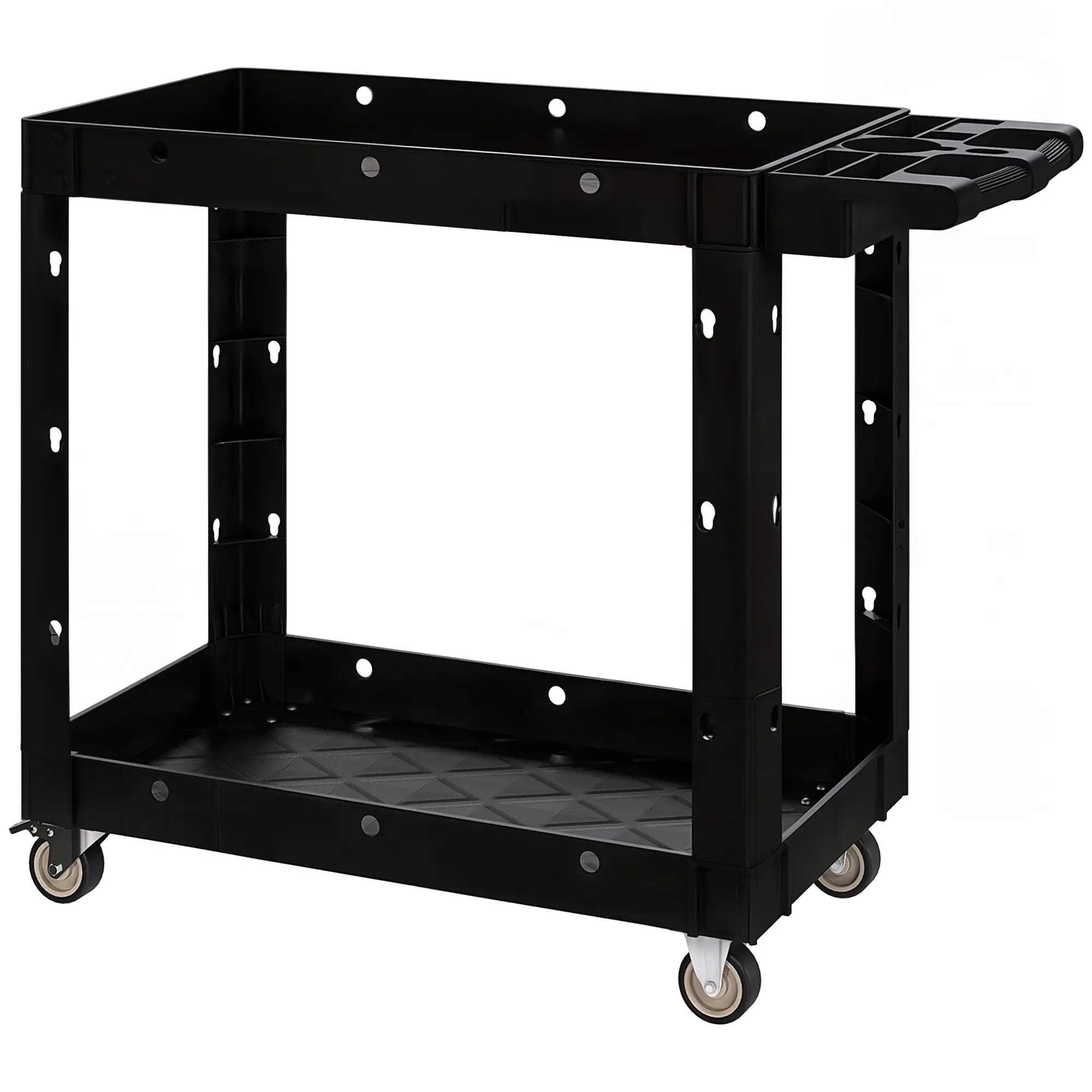 2-Tier Rolling Tool Cart, 500 LBS Capacity, Black Tool Organizers Black at Gallery Canada