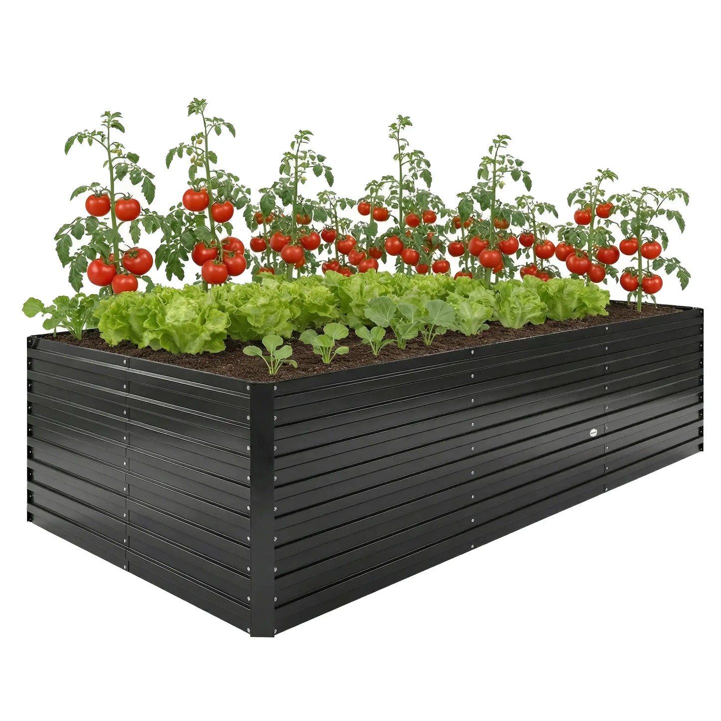 8' x 4' x 2' Raised Garden Bed, Galvanized Planter Box, Black Galvanized Planter Boxes at Gallery Canada