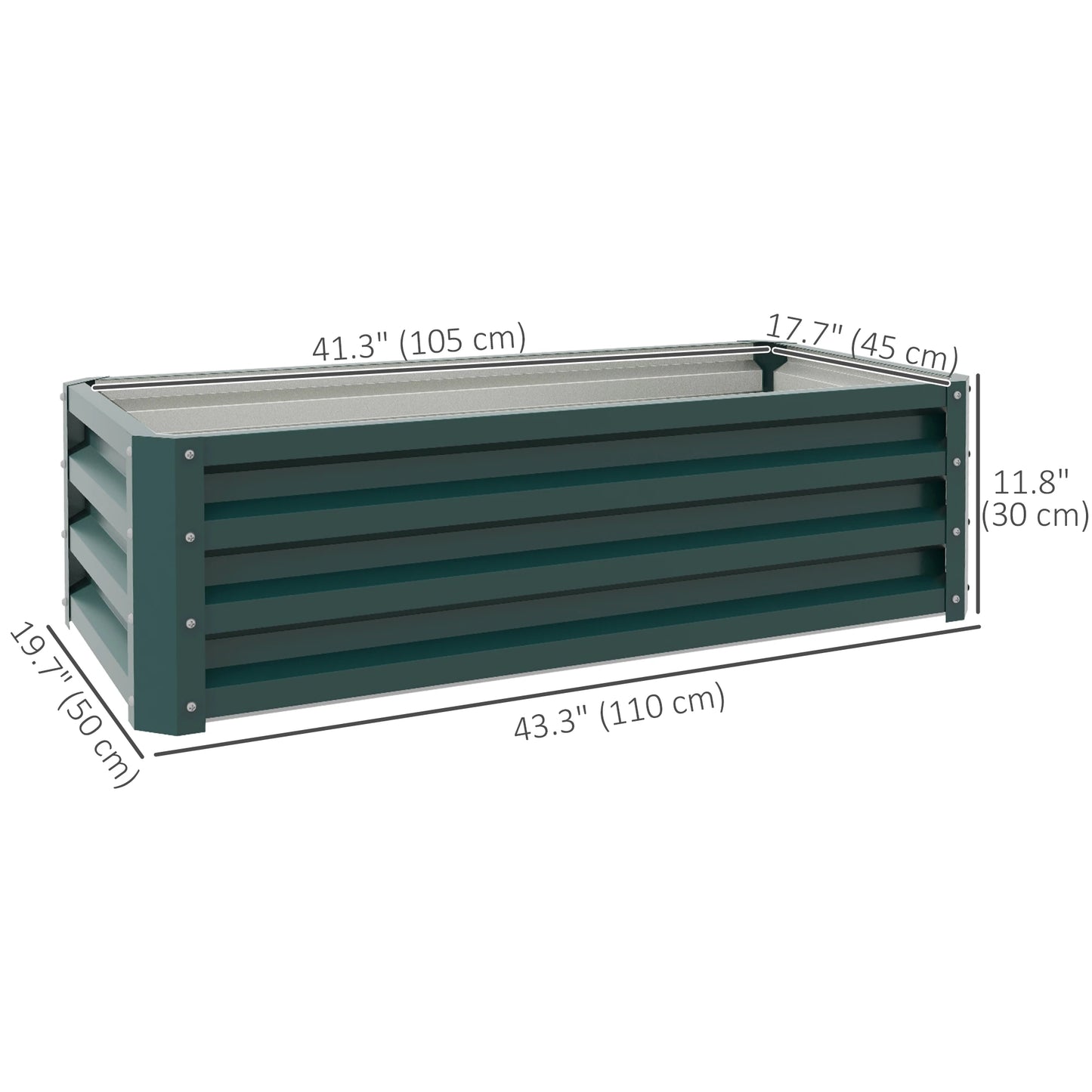 Galvanized Raised Garden Beds, Set of 2, Outdoor Planter Box, Green Galvanized Planter Boxes at Gallery Canada