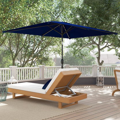 6.5x9.6ft Rectangle Aluminum Tilt Patio Umbrella, Navy Blue Sun Umbrellas at Gallery Canada