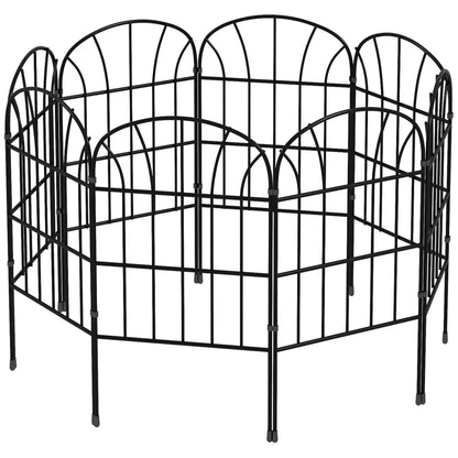 8 Pack Garden Fencing, Decorative Fence Panels, Animal Barrier, Flower Edging Garden Fences Black at Gallery Canada