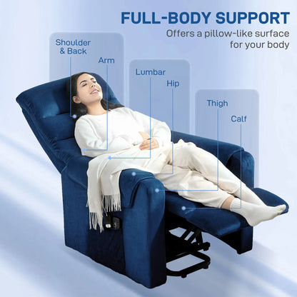Elderly Lift Chair, Massage Recliner with 8 Vibration Points, Dark Blue Sofas & Reclining Chairs at Gallery Canada