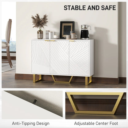 Sideboard Buffet Cabinet, Adjustable Shelves, TV Cabinet for 50 Inch, White Storage Cabinets at Gallery Canada