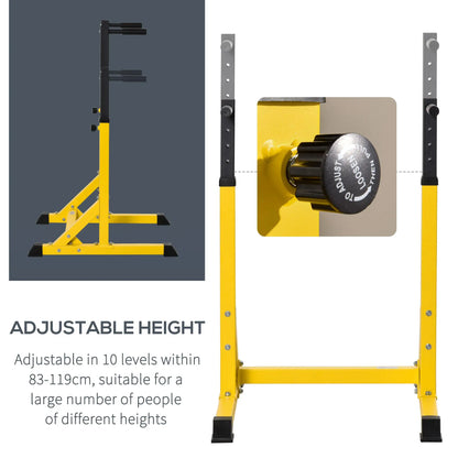 Dip Station, Parallel Bar, 10 Adjustable Height, Home Gym, Yellow Power Towers at Gallery Canada
