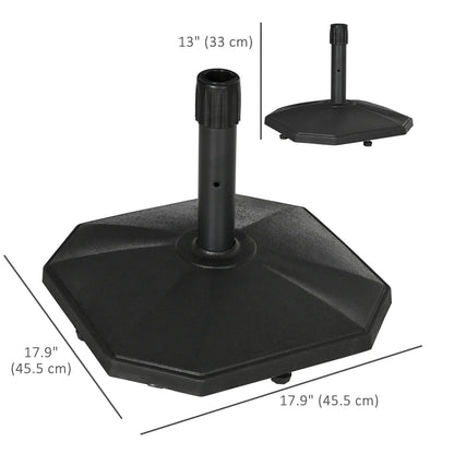 48lbs Concrete Umbrella Base, Outdoor Stand for Lawn, Deck, Garden, Black Umbrella Bases at Gallery Canada