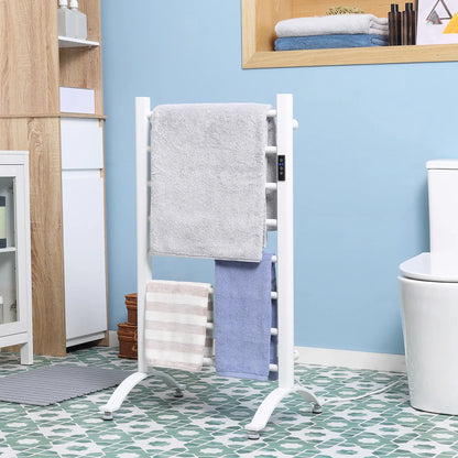 8-Bar Heated Towel Warmer, Wall Mount, Adjustable Temperature, White Bath Accessories at Gallery Canada