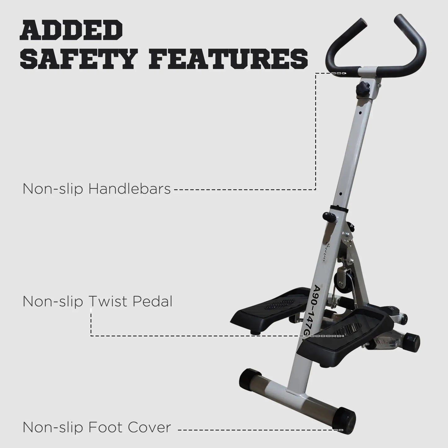 Height Adjustable Stair Stepper, LCD Monitor, Black Aerobic Equipment at Gallery Canada