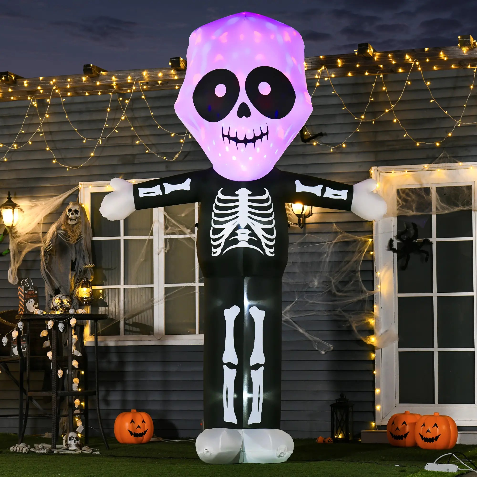 10ft Halloween Inflatable Skeleton Ghost, LED Lighted, Indoor Outdoor Decor Halloween Decorations at Gallery Canada