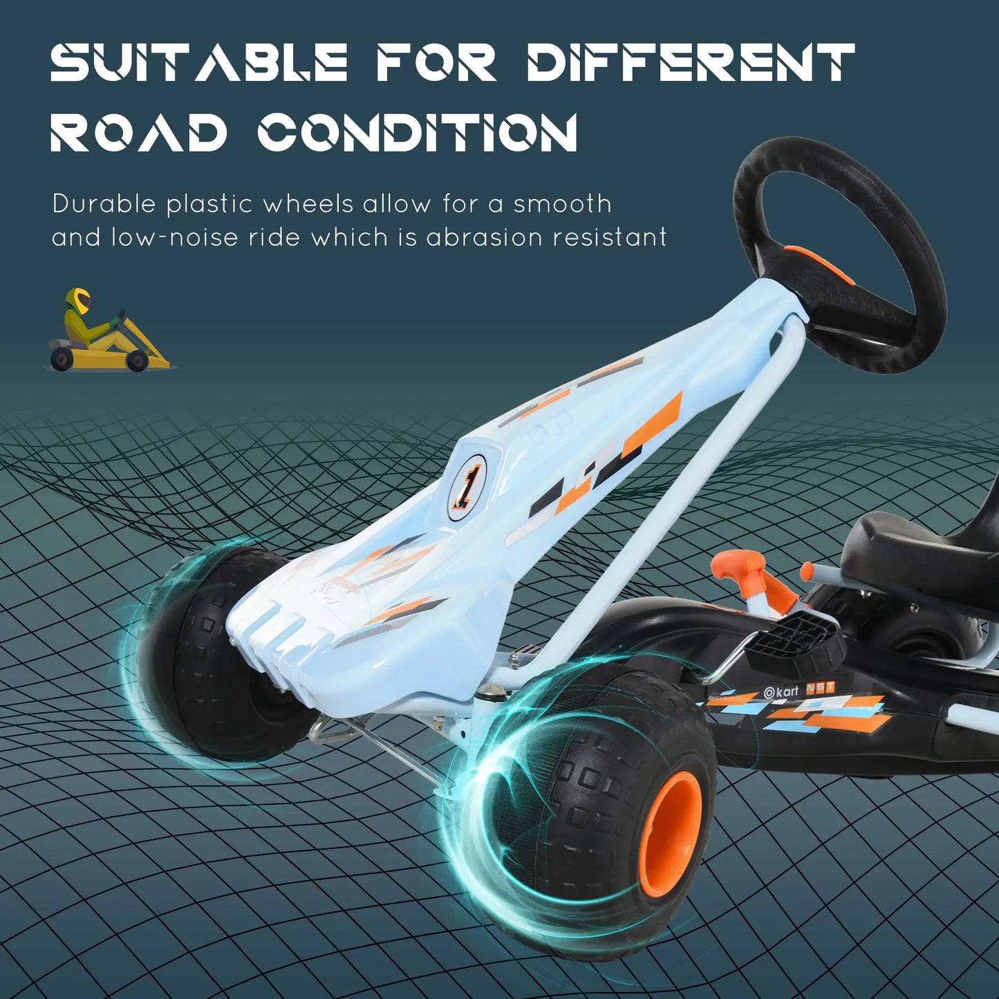 Kids Pedal Go Kart, 4 Wheel Ride on Car, Adjustable Seat, Handbrake, 3-6 Years Pedal Go Karts for Kids at Gallery Canada