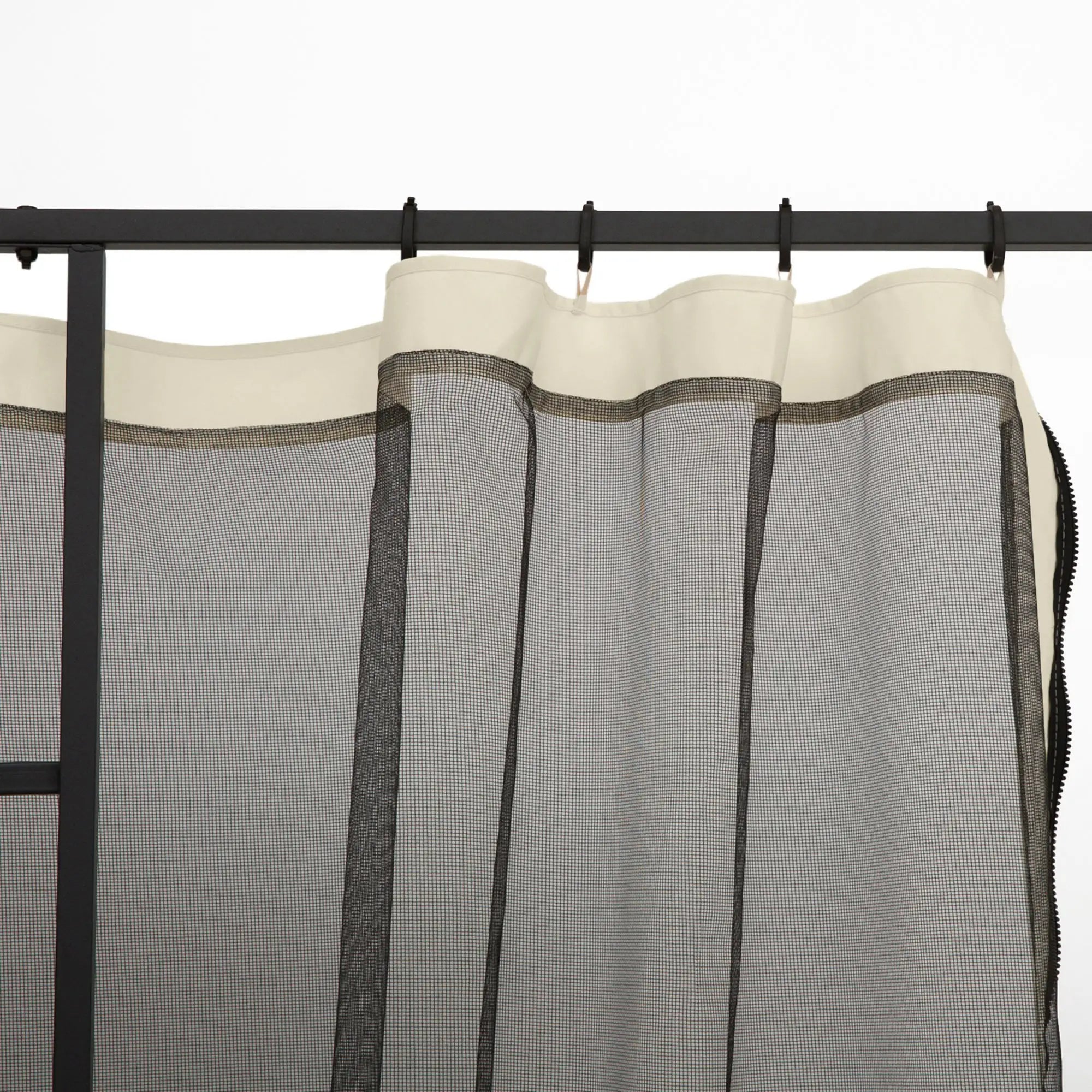 Replacement Mosquito Netting, 10' x 10', Cream White, Black Gazebo Sidewalls at Gallery Canada