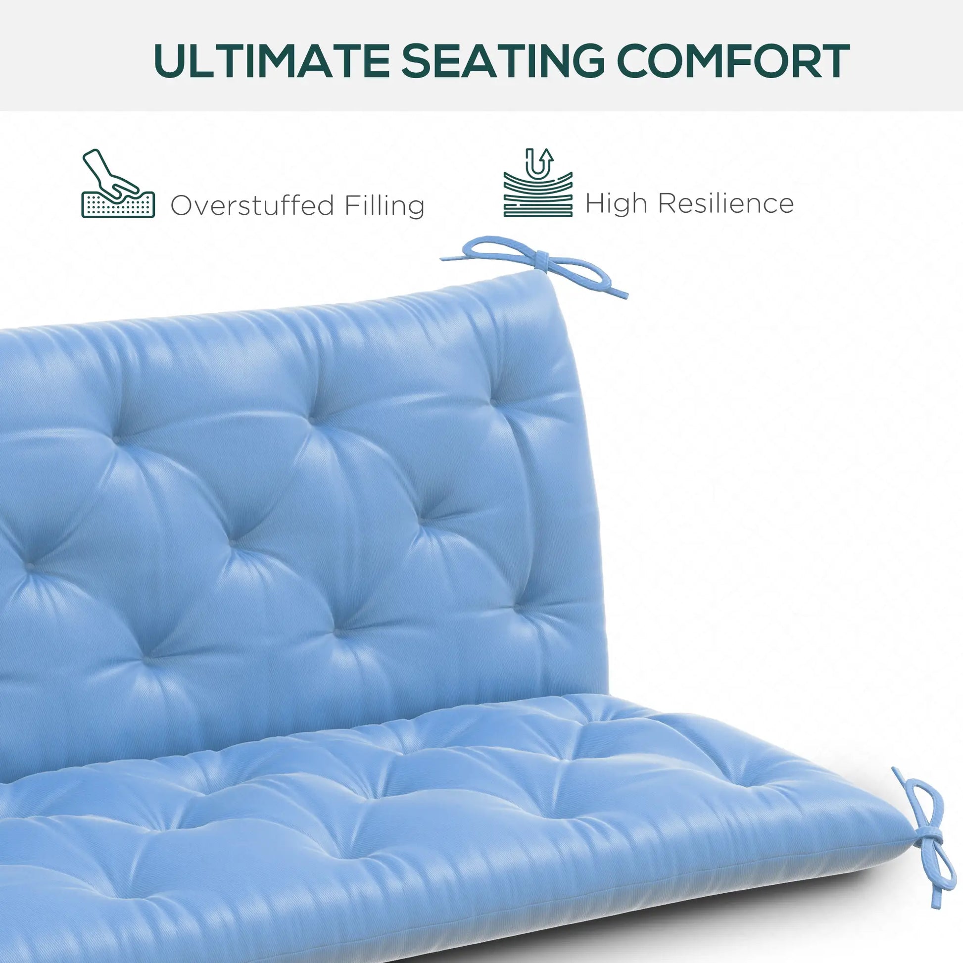 3-Seater Outdoor Bench Swing Cushions, Patio Garden, Light Blue Patio Chair Cushions at Gallery Canada