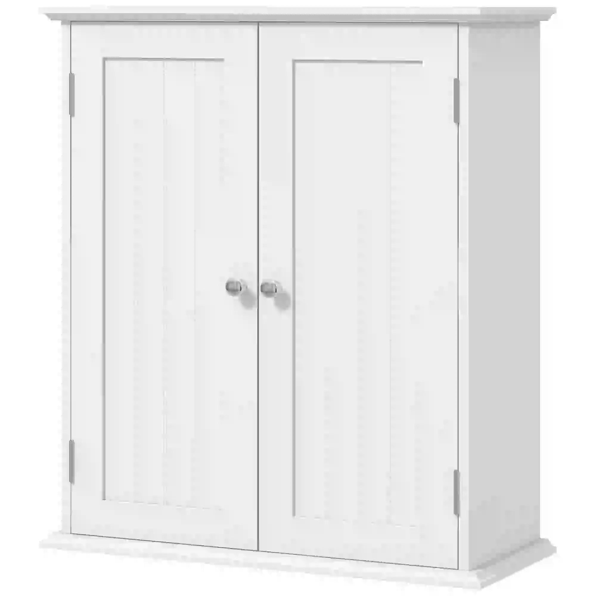 Bathroom Medicine Cabinet, Wall Cabinet with 2 Doors and Adjustable Shelf, Space Saver Over Toilet Cabinet Wall Mounted Cabinets White at Gallery Canada