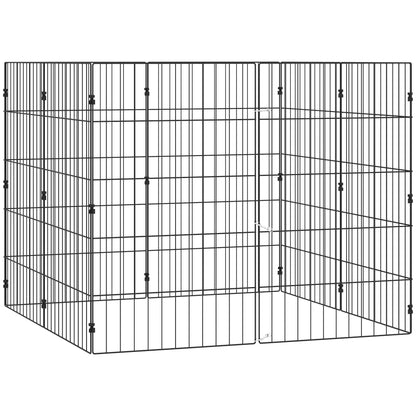 Foldable Metal Dog Playpen, Expandable Pet Fence, 20" x 32", 8 Panels, Black Dog PlayPens Black at Gallery Canada