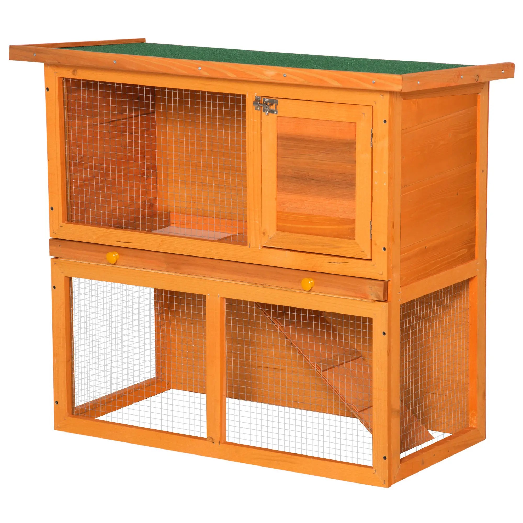 Wooden Rabbit Hutch, Small Animal Cage, 2-Level with Run Rabbit Hutch at Gallery Canada