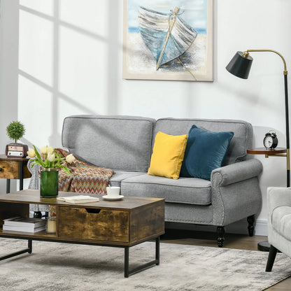 Traditional Double Sofa, Sponge Padding, Rubber Wood Leg, 2 Seater, Nail Head Accent 2-Seater Sofas at Gallery Canada