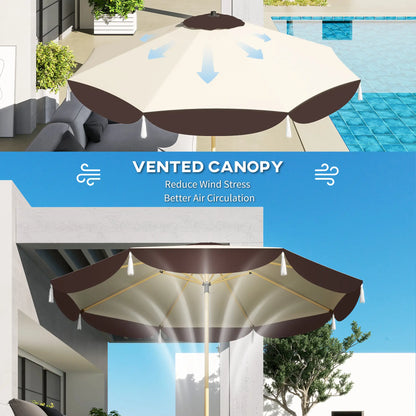 9FT Patio Umbrella, UPF 50+, 8 Ribs, Vented, Beige Sun Umbrellas at Gallery Canada