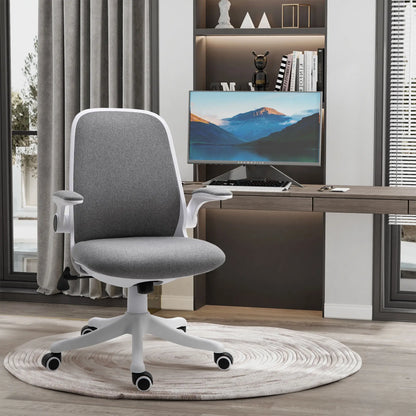360° Swivel Office Chair, Adjustable Height, Flip-Up Arms, Grey Task Chairs at Gallery Canada