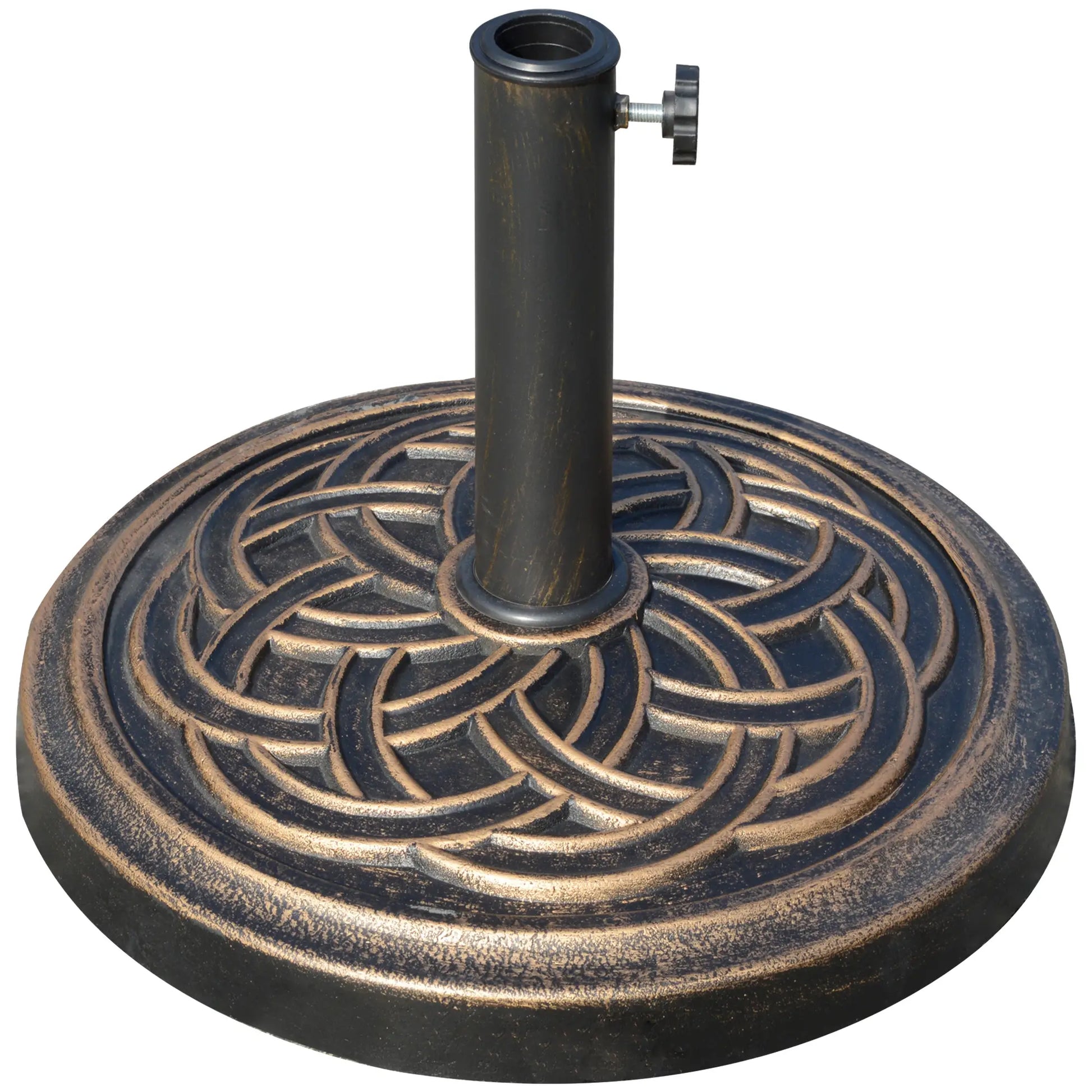 25 lb Heavy Duty Patio Umbrella Base, Round Stand, Outdoor, Bronze Umbrella Bases at Gallery Canada