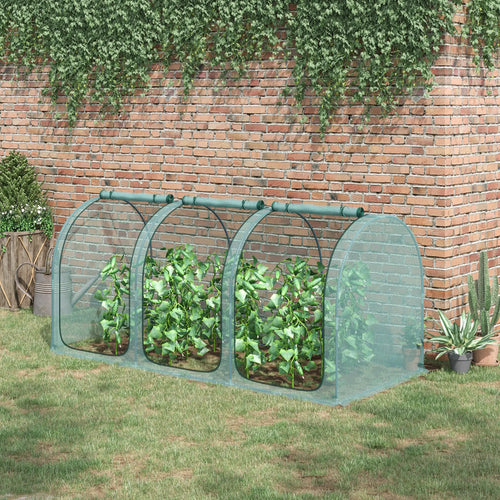 9' x 4' Crop Cage, Garden Plant Protector, 3 Zippered Doors, 4 Stakes