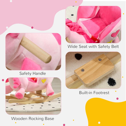 Baby Rocking Horse, Unicorn Ride On with Songs, Wooden Base, Safety Belt, 1.5-3 Year Old, Pink Rocking Horses at Gallery Canada