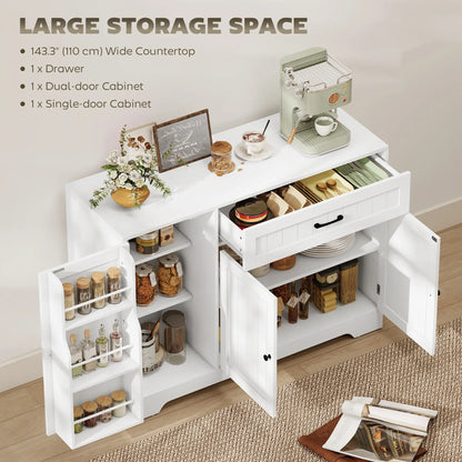 44" Modern Kitchen Cabinet With Drawer, White Bar Cabinets at Gallery Canada