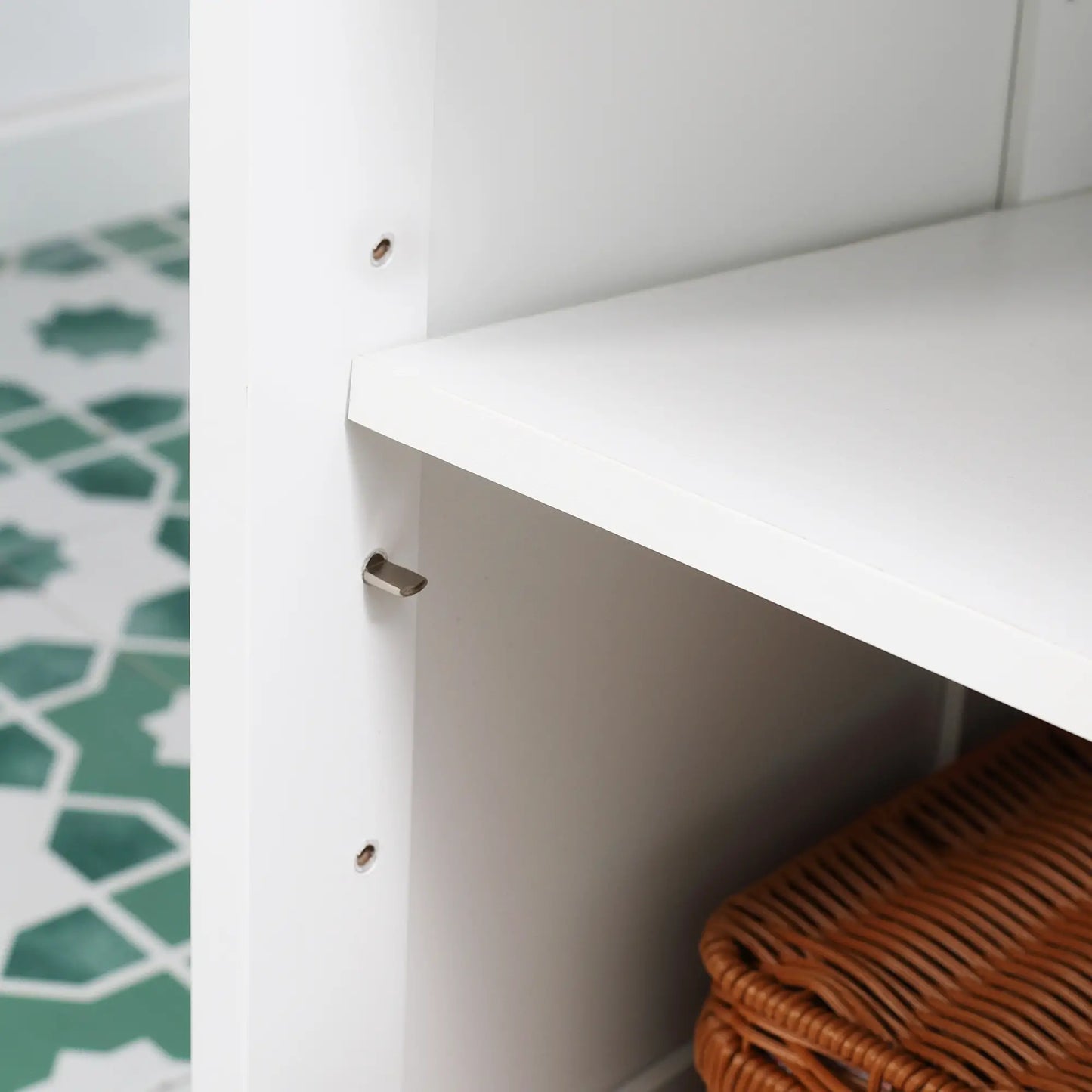 Modern Bathroom Floor Cabinet, Open Shelf, Freestanding Storage, White Bathroom Cabinets at Gallery Canada