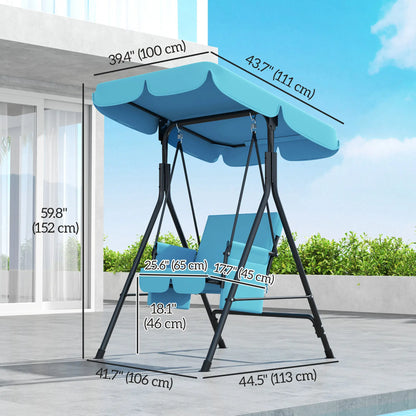 Outdoor Porch Swing, Adjustable Canopy, Removable Cushion, 1-Seat Patio Swings with Stand at Gallery Canada