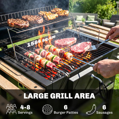 20" Charcoal BBQ Grill On Wheels, Adjustable Pan, Thermometer, Charcoal Charcoal BBQ Grils at Gallery Canada