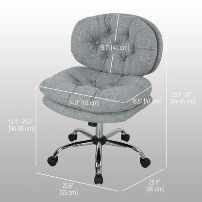 Armless Office Chair, Wide Padded Seat, Adjustable Height, Tilt Function, Grey Task Chairs at Gallery Canada