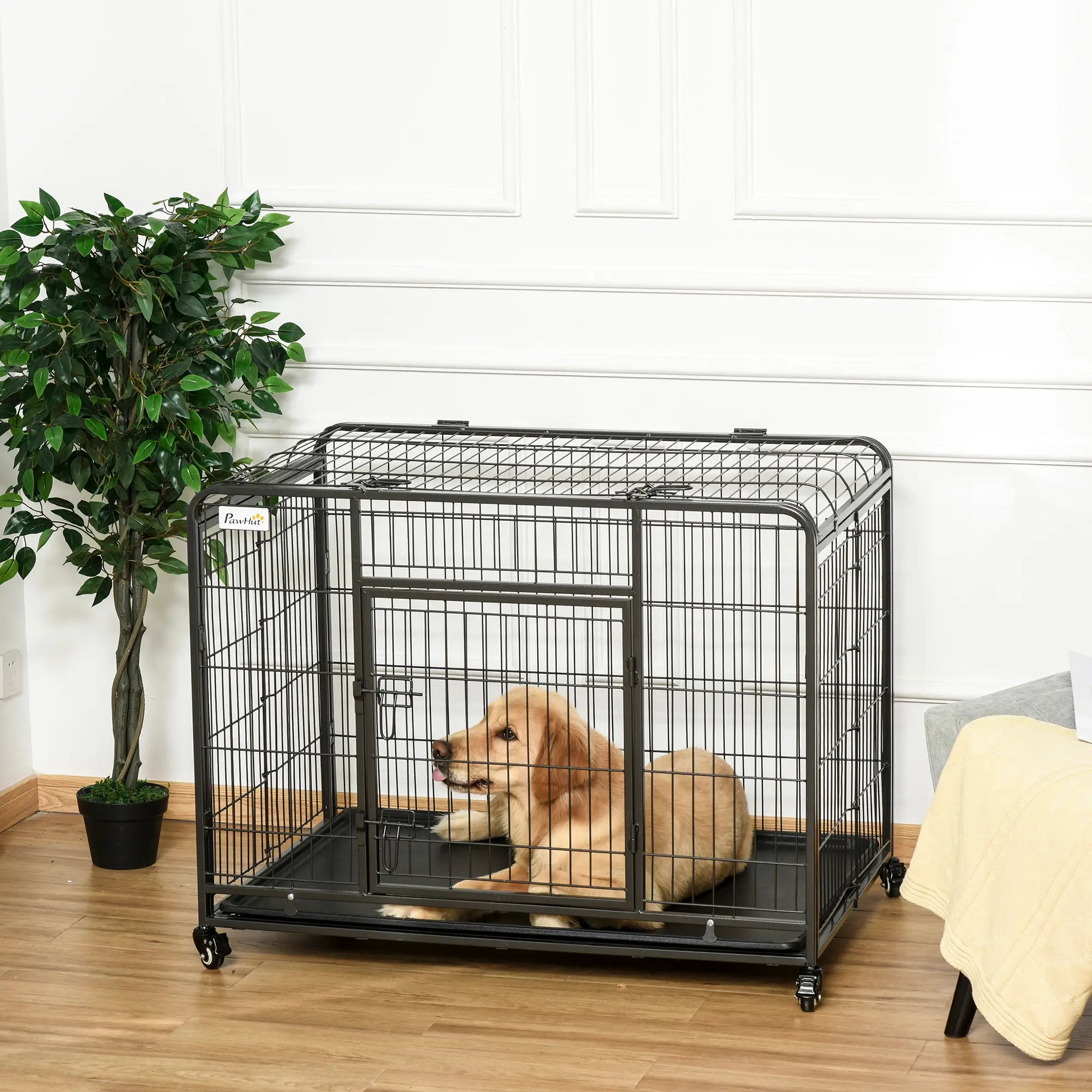 Heavy Duty Folding Dog Crate, Large Size 43