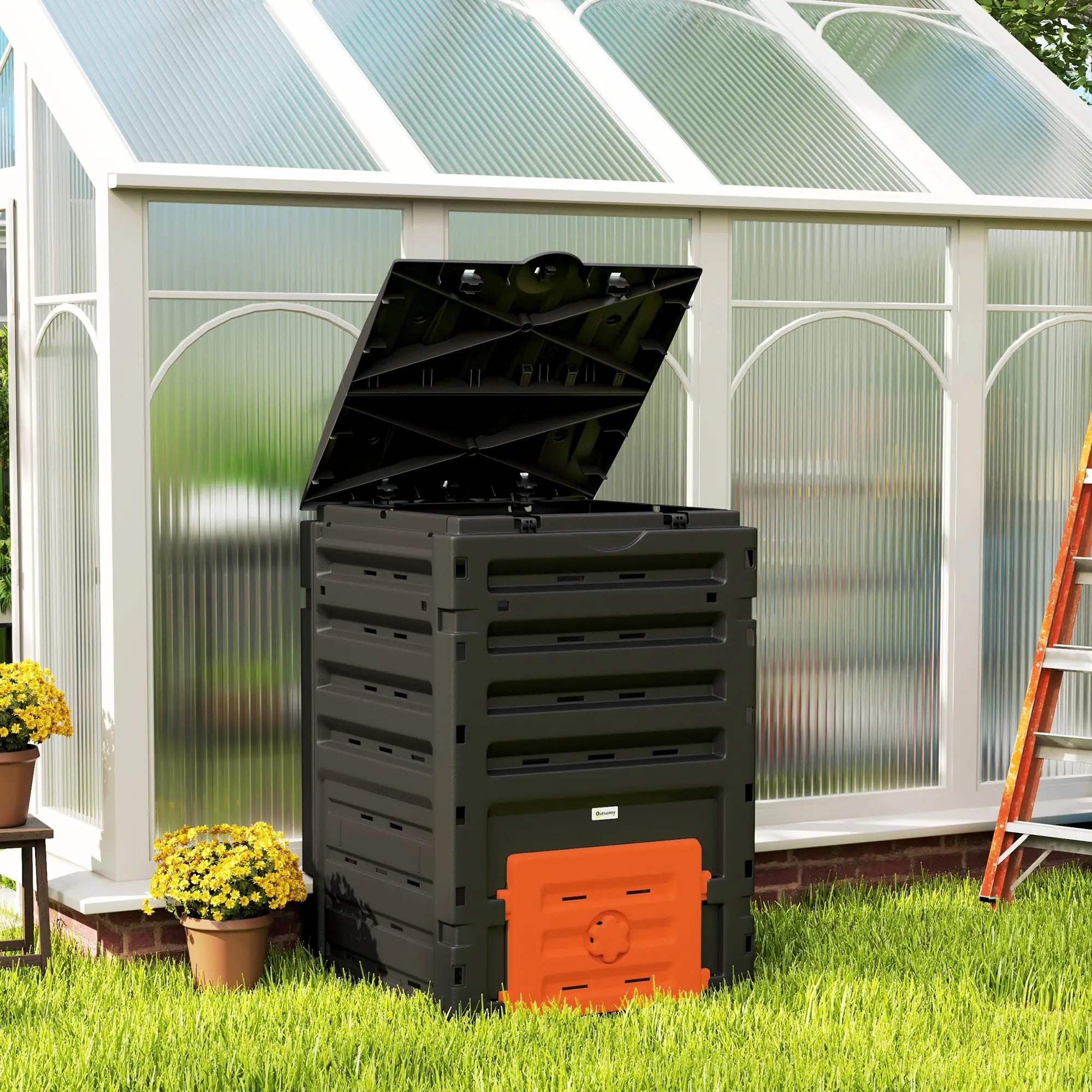 Compost Bin, Garden Composter, 120 Gallon (450L), Orange Garden Accessories at Gallery Canada