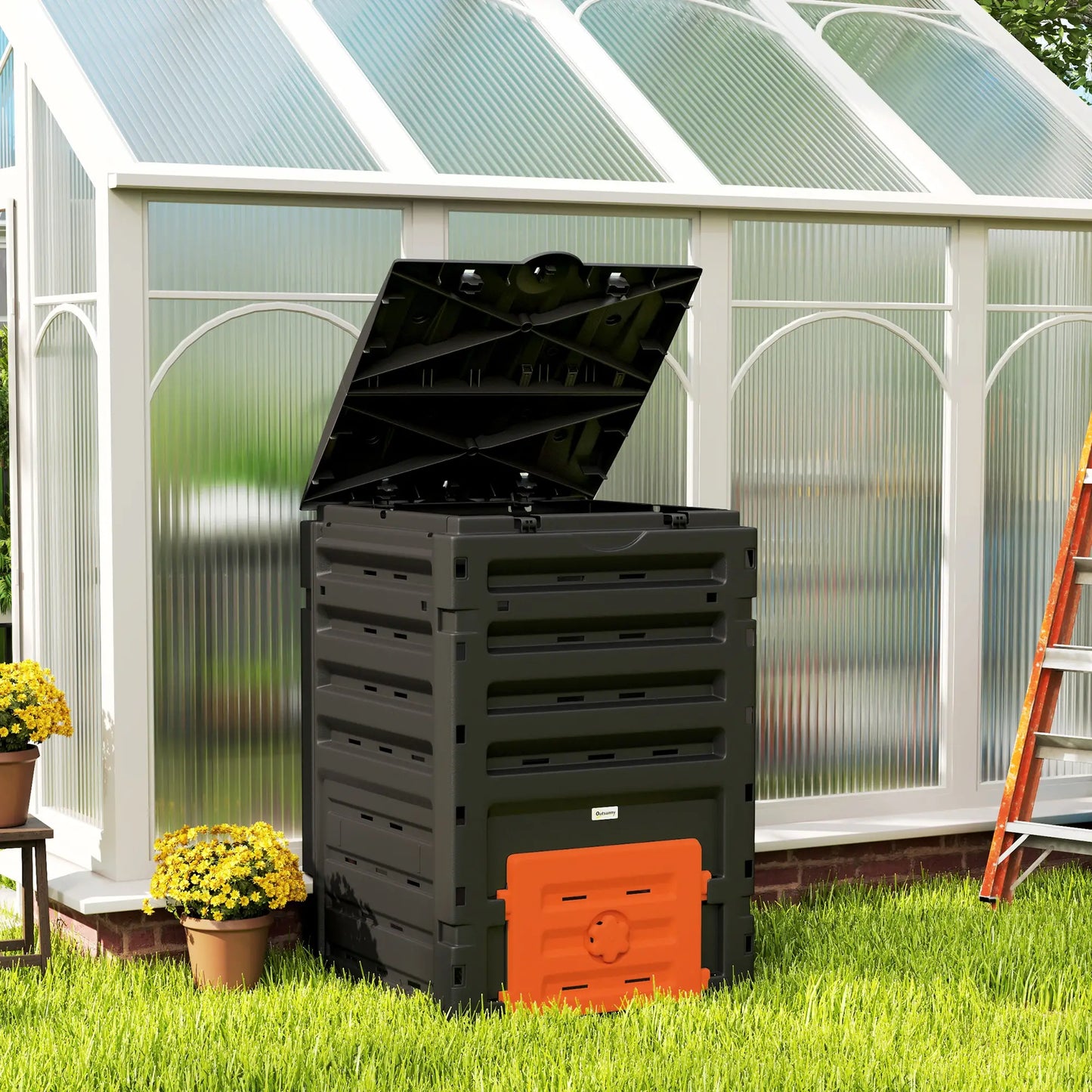 Compost Bin, Garden Composter, 120 Gallon (450L), Orange Garden Accessories at Gallery Canada