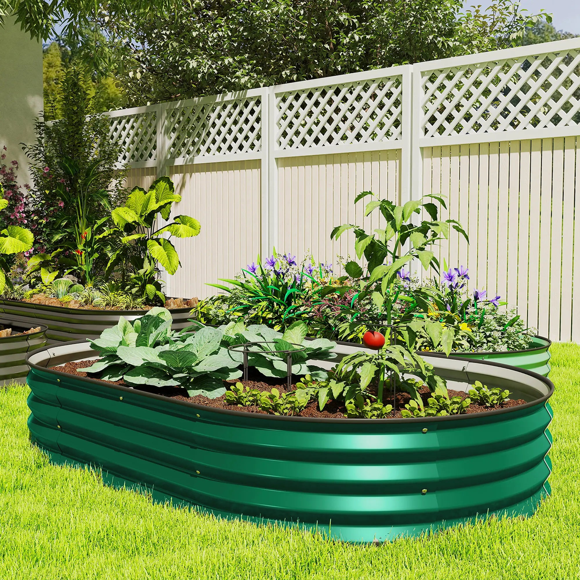 5' x 3' x 1' Galvanized Raised Garden Bed, Green Metal Planter Box, Green Galvanized Planter Boxes at Gallery Canada