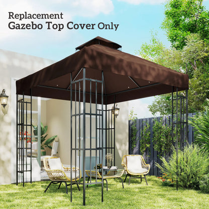 10' x 10' Gazebo Replacement Cover, 2-Tier Roof, UPF30+, Coffee Gazebo Canopy Replacement at Gallery Canada