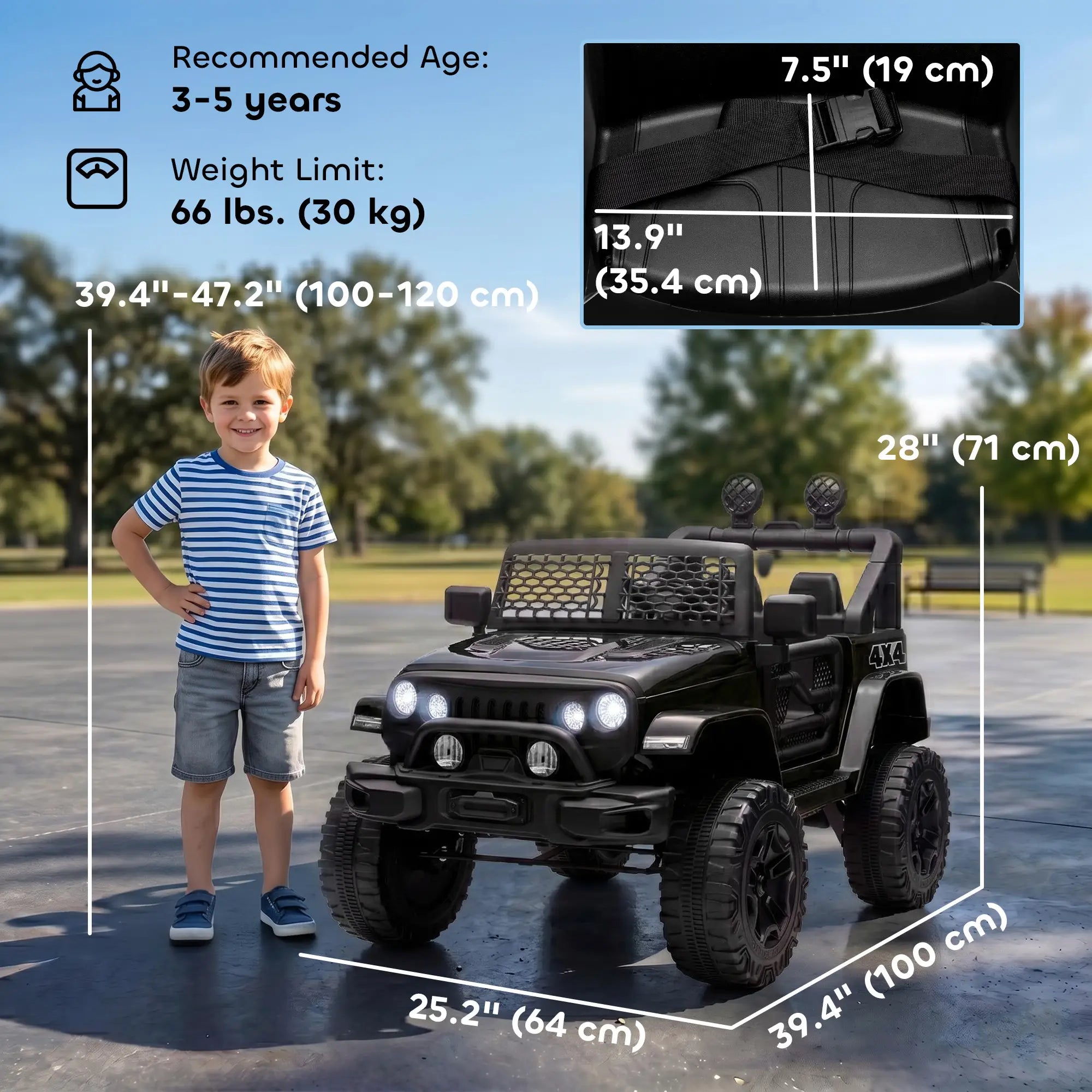 12V Kids Ride On Car, Off Road Truck Toy, Parent Remote, Black Electric Toy Cars at Gallery Canada
