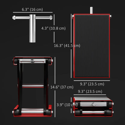 1100lbs Motorcycle Jack, Adjustable Scissor Lift, Anti-Slip Deck, Red Bike Trainer Stands at Gallery Canada