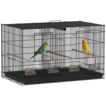 18" H Bird Cage, Large Parakeet Cage, Black