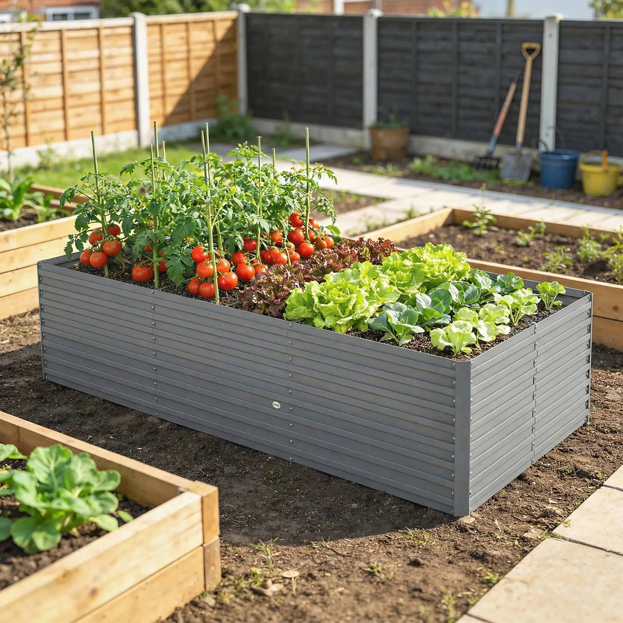 8' x 4' x 2' Raised Garden Bed, Galvanized Planter Box, Light Grey Galvanized Planter Boxes at Gallery Canada