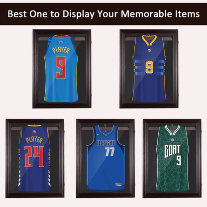 Jersey Display Frame Case, Acrylic Sports Shirt Shadow Box for Basketball Football Baseball, 26" x 35", Brown at Gallery Canada